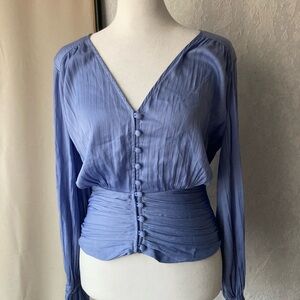 Anthropologie Periwinkle Pleated Blouse